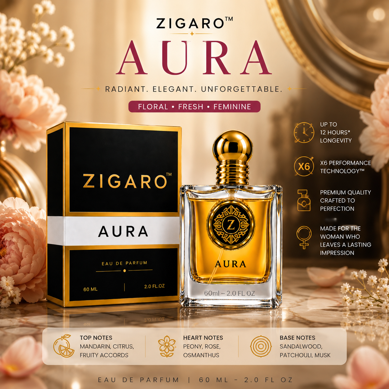 ZIGARO™ AURA EDP — Inspired From Gucci Flora