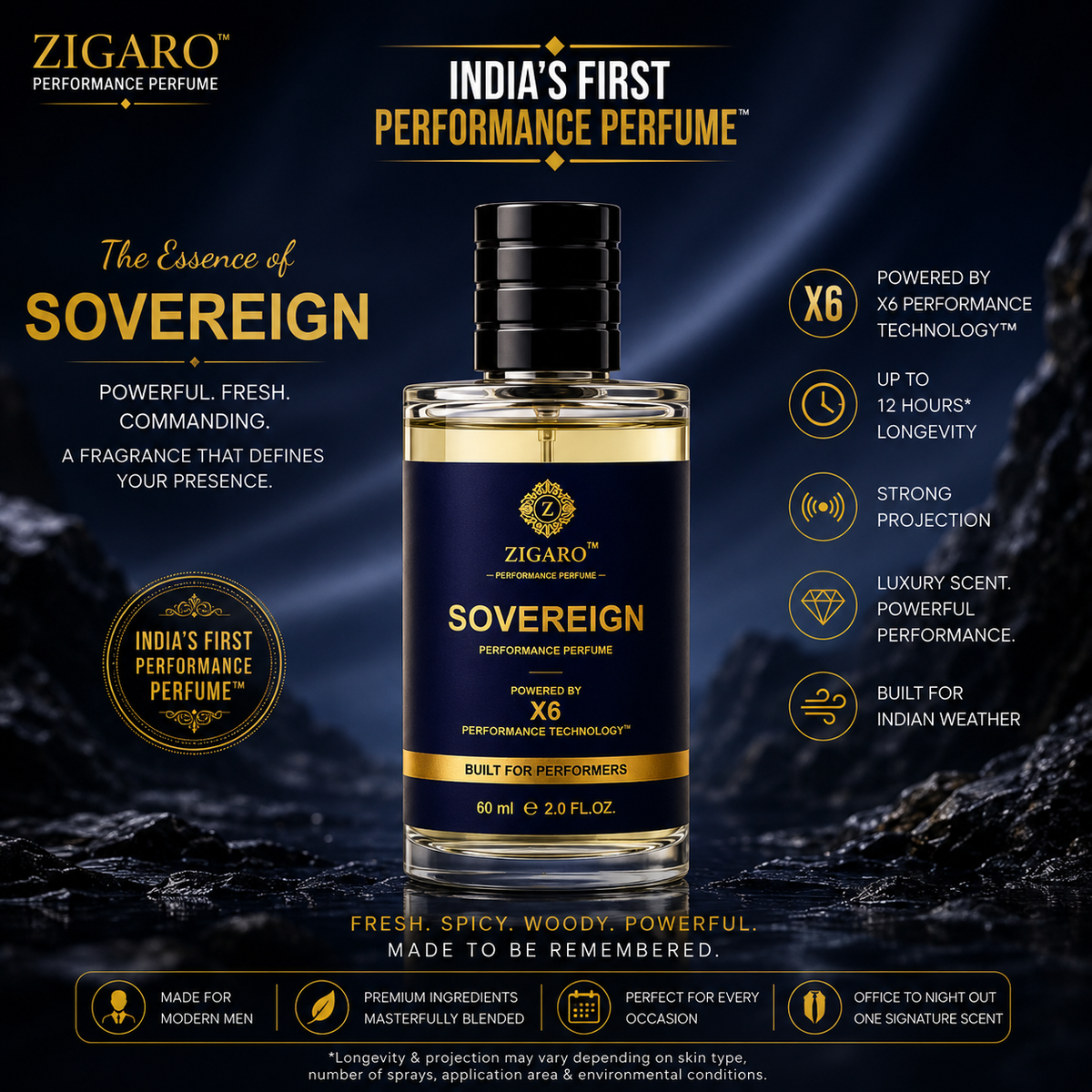 Zigaro™ SOVEREIGN Performance Perfume || Inspired From Dior Sauvage