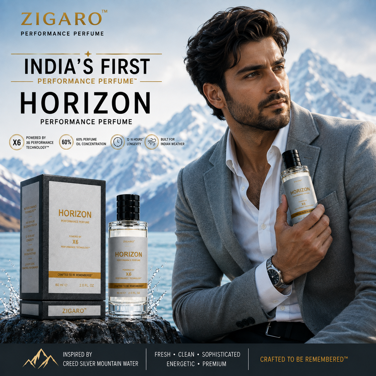 Zigaro™ HORIZON Performance Perfume || Inspired From Creed Silver Mountain