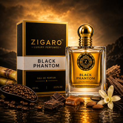 Zigaro Black Phantom EDP – Dark Gourmand Coffee Eau de Parfum (Unisex)