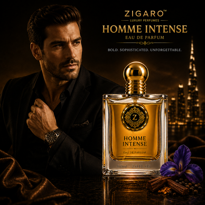 Zigaro Homme Intense EDP || Powdery Iris Woody Eau de Parfum for Men