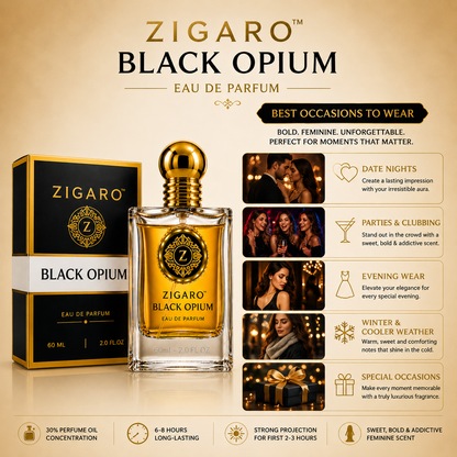 Zigaro Black Opium EDP || Sweet Coffee Floral Eau de Parfum for Women