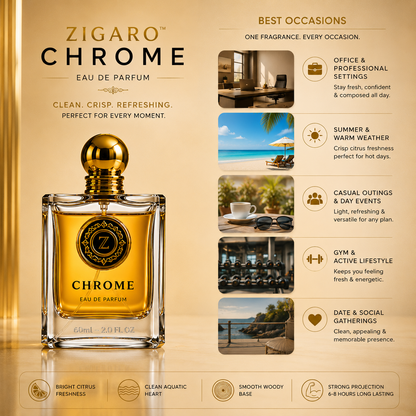 Zigaro™ Chrome EDP  || Inspired by Azzaro Chrome