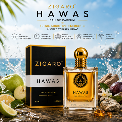 Zigaro Hawas EDP || Fresh Aquatic Sweet Eau de Parfum for Men
