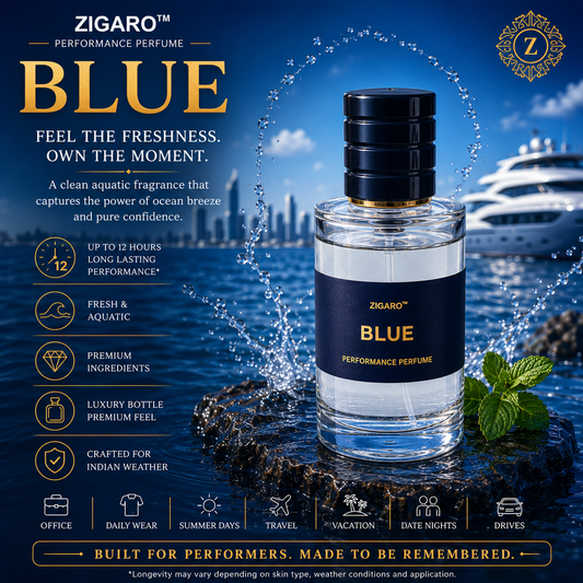 Zigaro™ Blue – Performance Perfume for Men | Up to 12 Hours