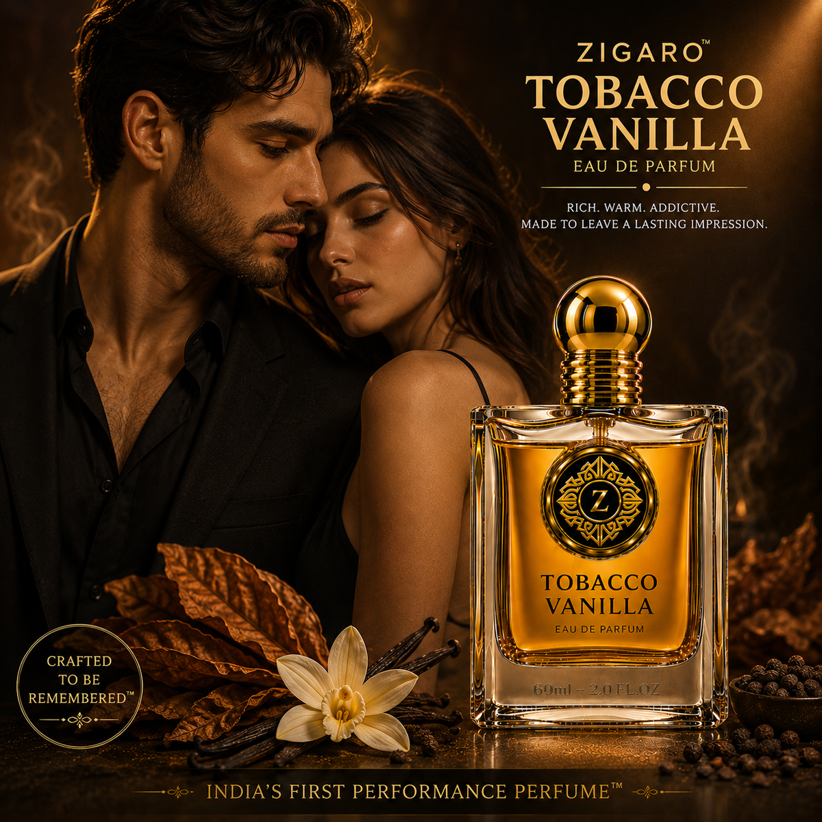 Zigaro Tobacco Vanilla EDP – Warm Spicy Tobacco Gourmand Eau de Parfum (Unisex)