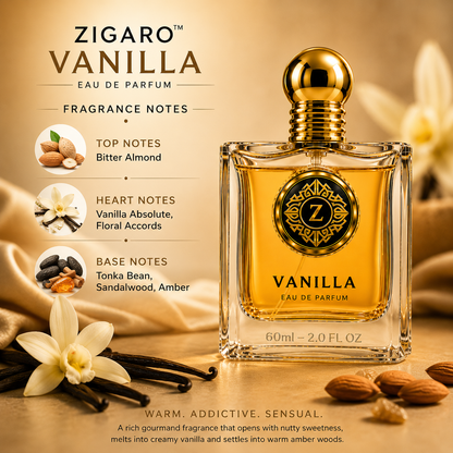 Zigaro Vanilla EDP – Intense Creamy Vanilla Eau de Parfum (Unisex)