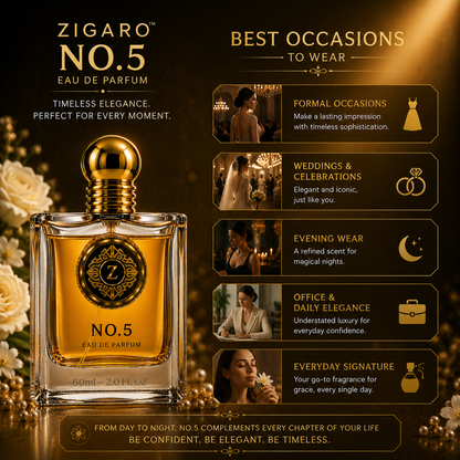 Zigaro No.5 EDP – Classic Floral Aldehyde Eau de Parfum for Women