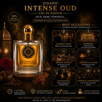 Zigaro Intense Oud EDP – Deep Smoky Oud Eau de Parfum (Unisex)