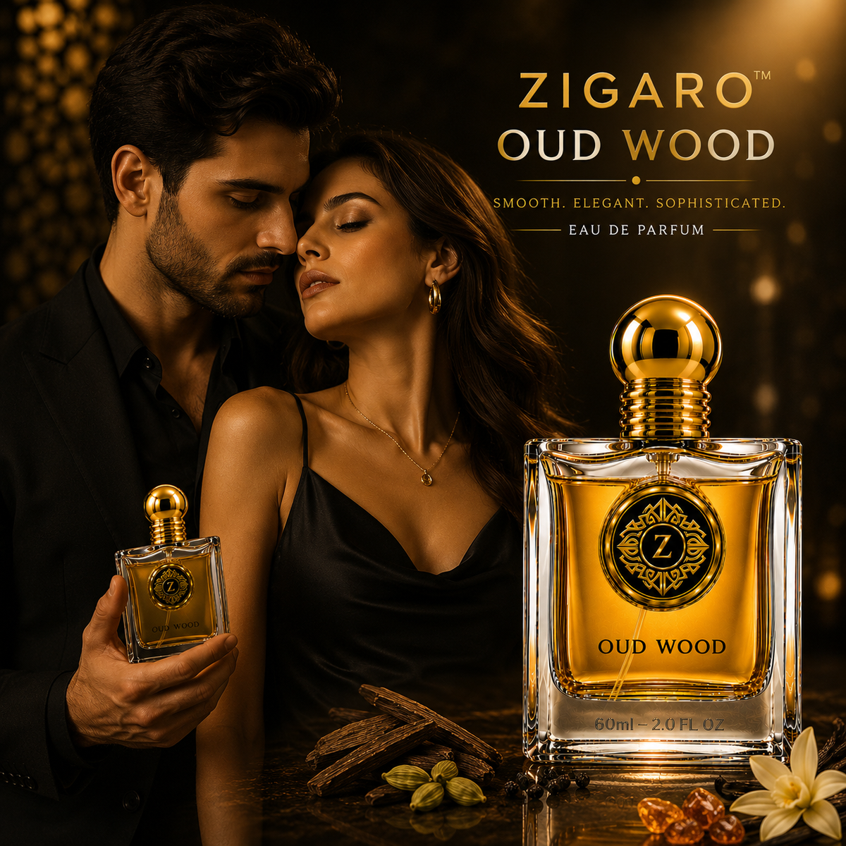 Zigaro Oud Wood EDP || Smooth Woody Oud Eau de Parfum (Unisex)