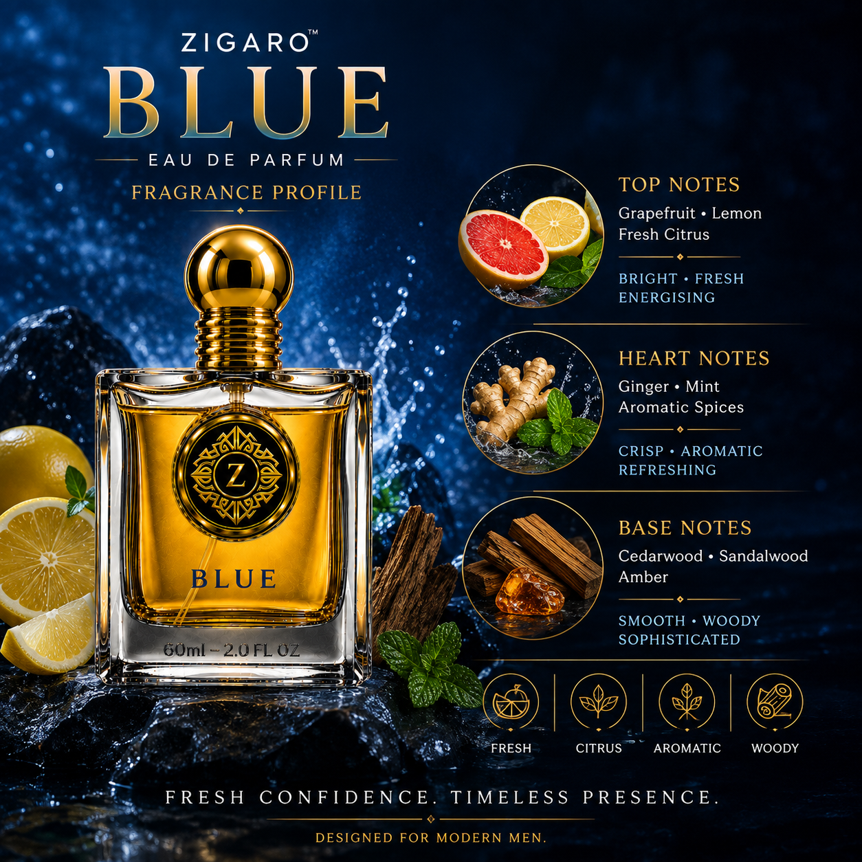 ZIGARO™ BLUE EDP — Inspired From Bleu De Chanel