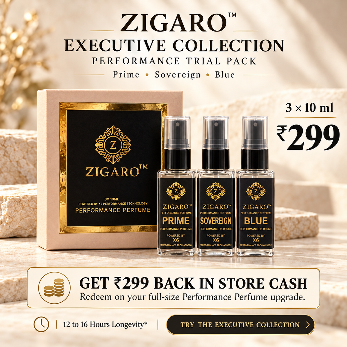 Zigaro™ Performance CEO Collection Trial Pack || Prime, Sovereign, and Blue || 100% Cash Back
