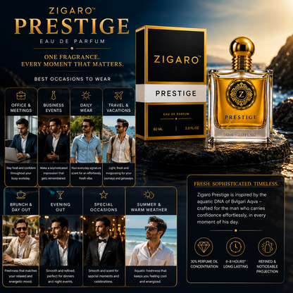ZIGARO™ PRESTIGE EDP — Inspired From Bvlgari Aqua