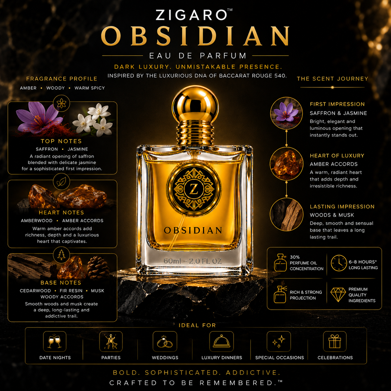 ZIGARO™ OBSIDIAN EDP — Inspired From BR 540