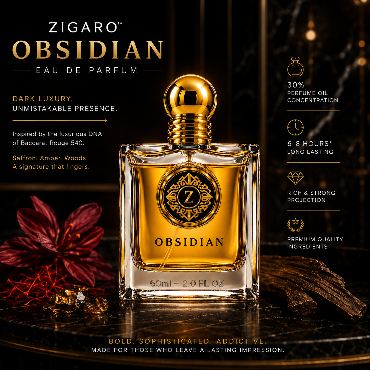 ZIGARO™ OBSIDIAN EDP — Inspired From BR 540