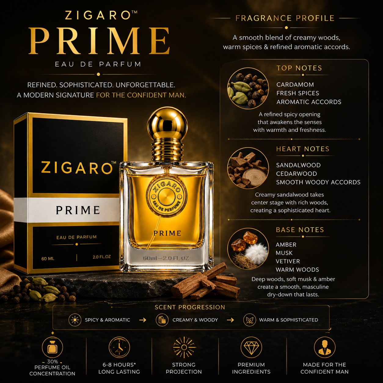 ZIGARO™ PRIME EDP — Inspired From Tam Dao + Dunhil Icon Absolute